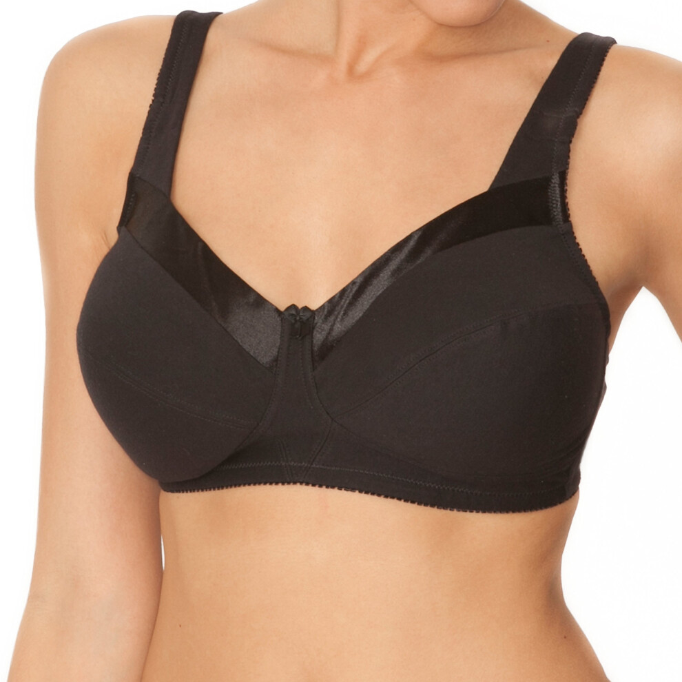 Fruit of the Loom Women's Seamed Wirefree Bra (38B  Black)