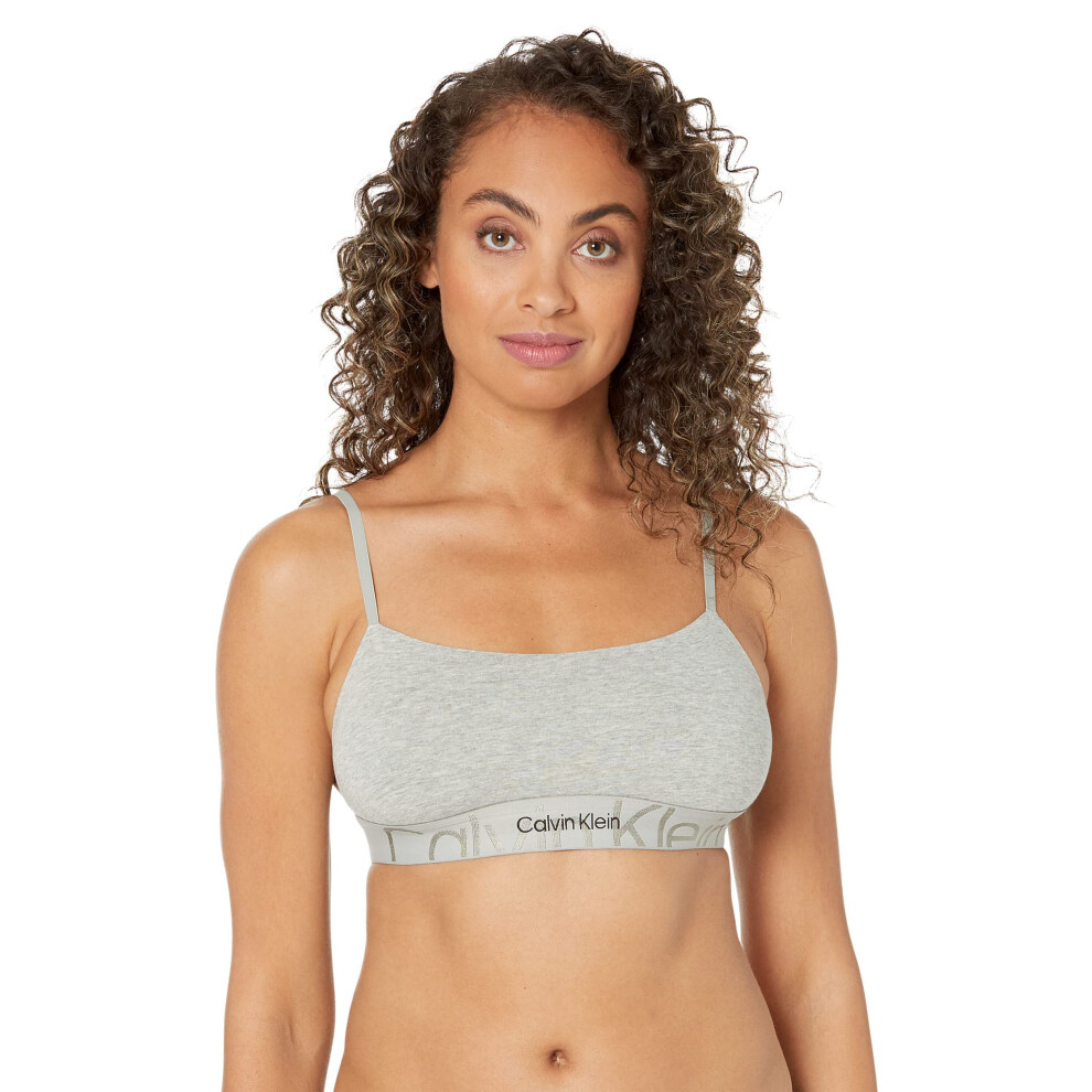 Calvin Klein Women's Embossed Icon Unlined Wireless Bralette  Grey Hea