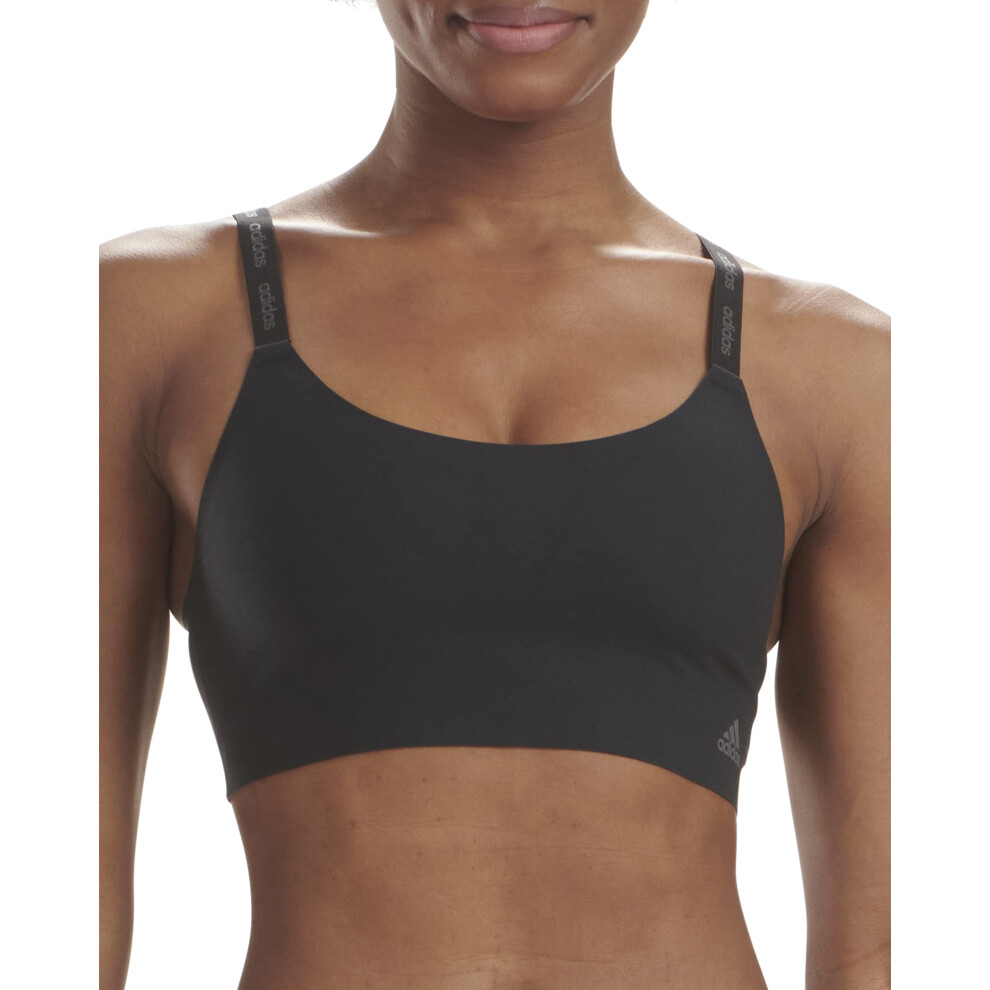 Adidas Women's Micro Flex Wireless Seamless Lounge Bra  Black/Forge Ir