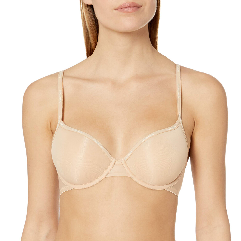 Calvin Klein Women's Sheer Marquisette Demi Lightly Lined Bra  Bare  3