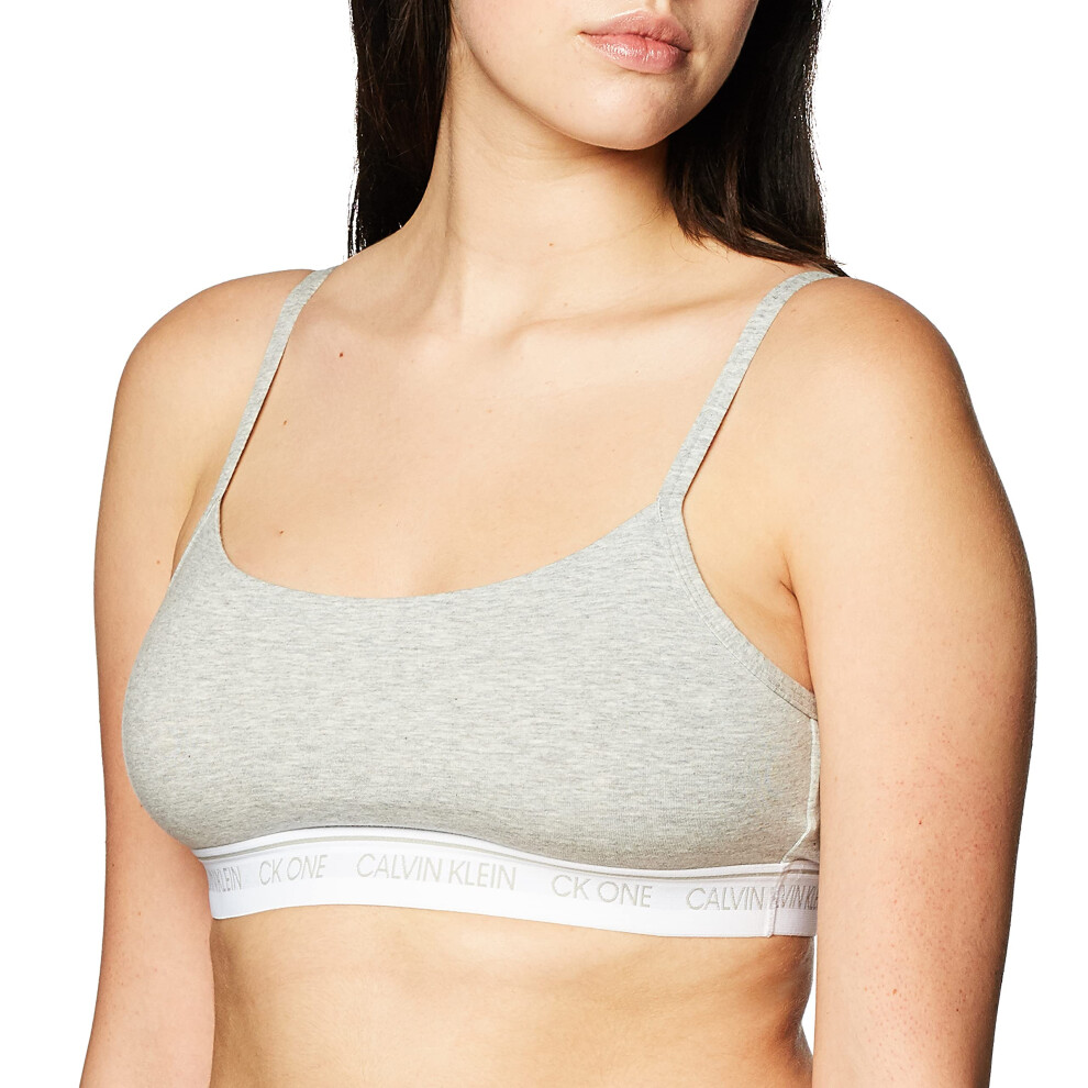 Calvin Klein Women's Ck One Cotton Unlined Bralette  Grey Heather  XS