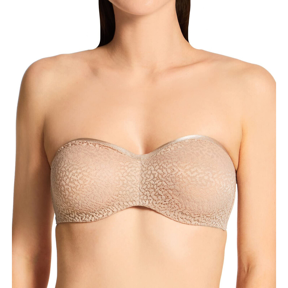 DKNY Women's Modern Lace Unlined Strapless Bra  Champagne