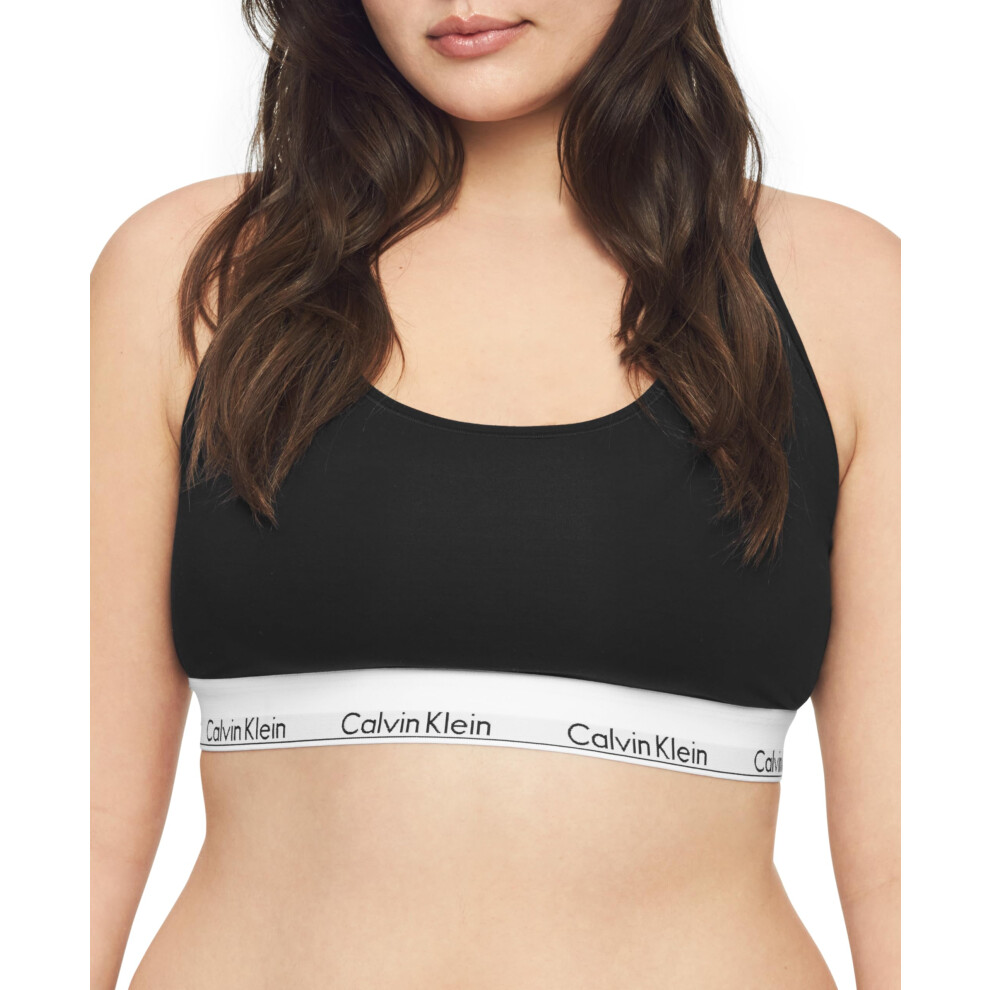 Calvin Klein Women's Modern Cotton Non-paded Bralette  Black  XL