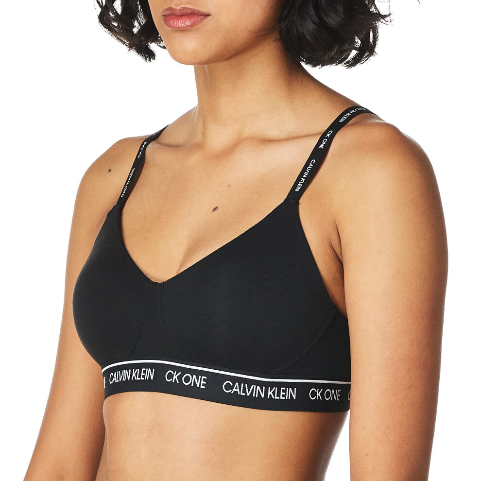 Calvin Klein Women's CK One Cotton Lightly Lined Bralette  Black  X-Sm