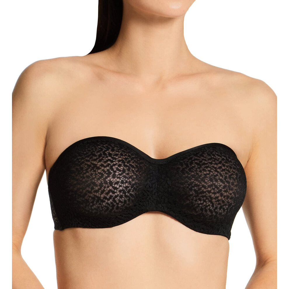 DKNY Women's Modern Lace Unlined Strapless Bra  Black