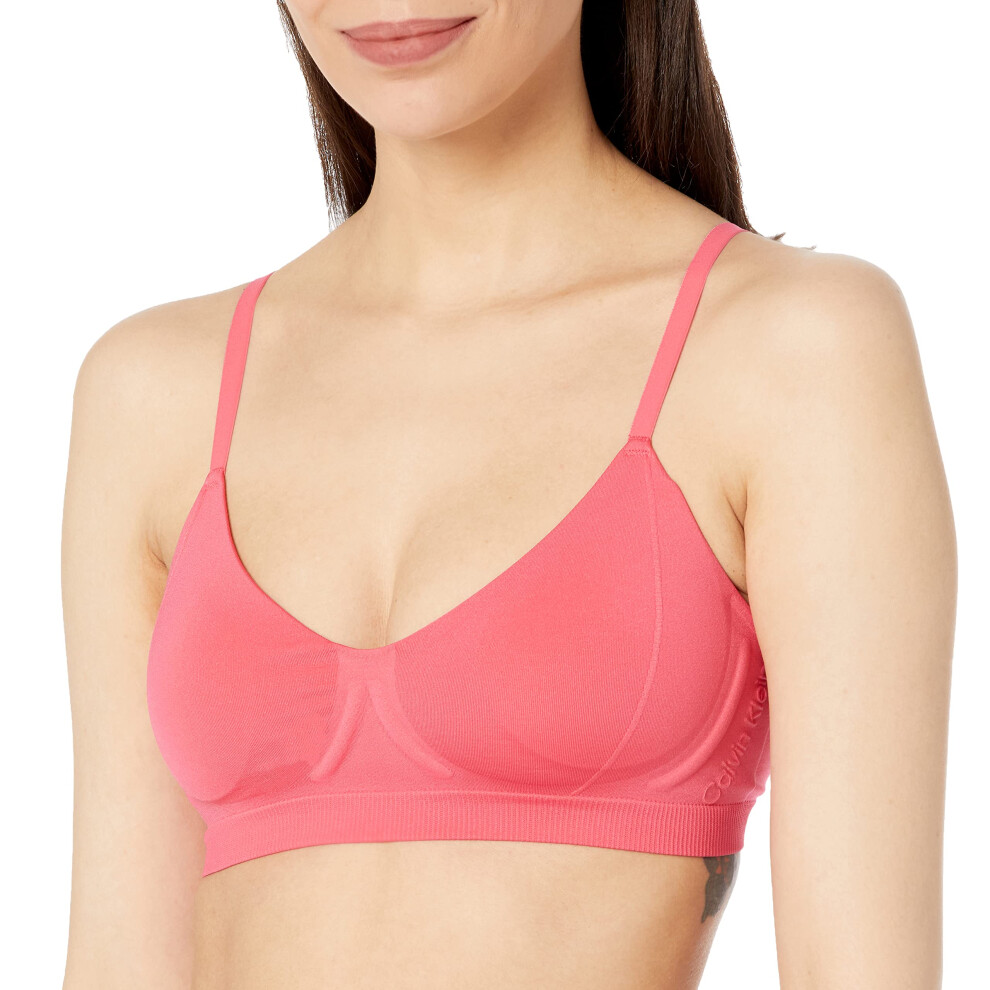 Calvin Klein Women's Bonded Flex Lightly Lined Bralette  Cerise Lipsti