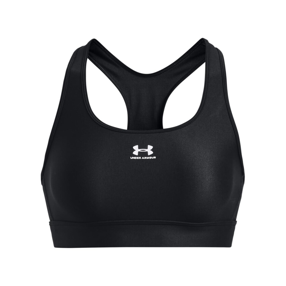 Under Armour Women's Standard HeatGear Mid Padless Sports Bra  Black/B