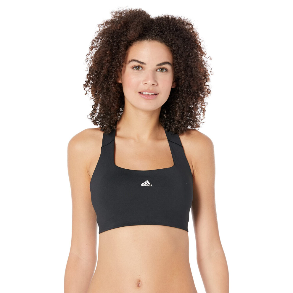 adidas Women's Powerimpact Training Medium-Support Bra  Black/White  L