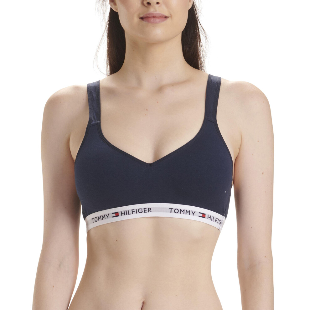 Tommy Hilfiger womens Light Lift Classic Cotton Bralette Bra  Navy Bla