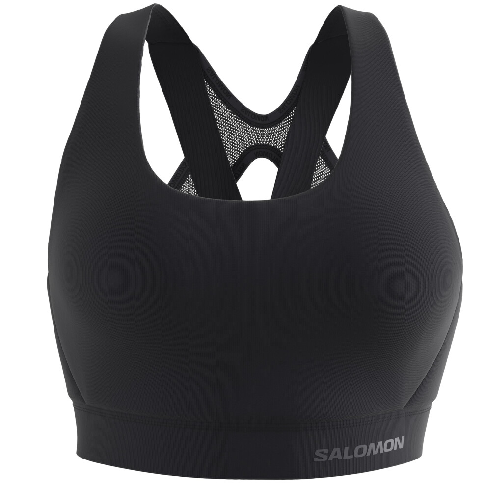 Salomon Women's Cross Run Bra  Deep Black  Medium