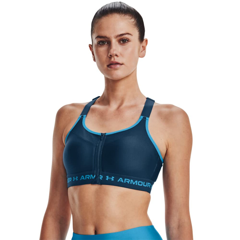 Under Armour Women's Armour High Crossback Zip Bra  (437) Petrol Blue