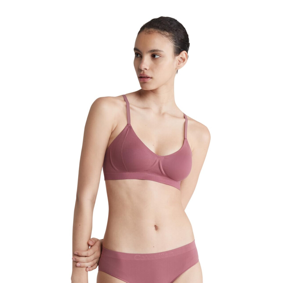 Calvin Klein Women's Bonded Flex Lightly Lined Bralette  Crushed Berry