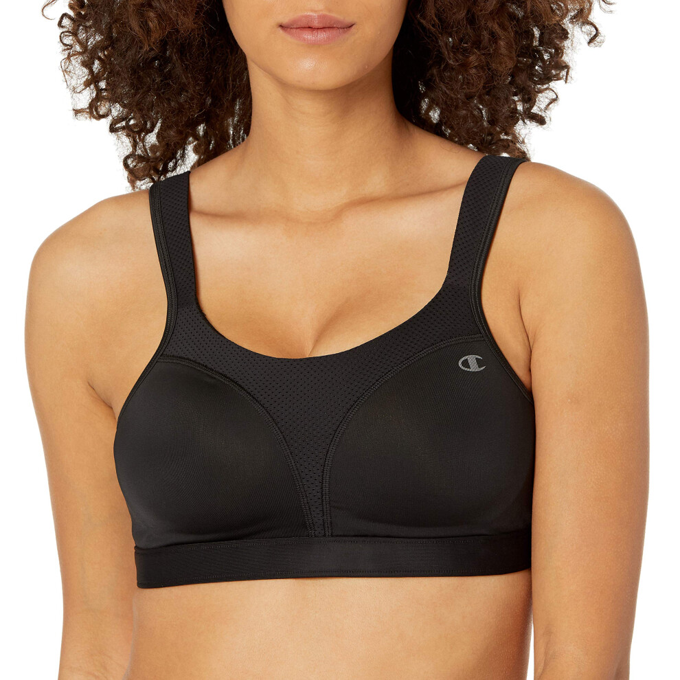 Champion womens Spot Comfort Full Support Sports Bra  Black  34D US