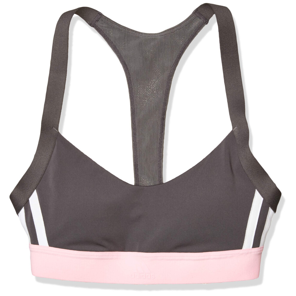 adidas Women's All Me 3-Stripes Bra  Grey  Large