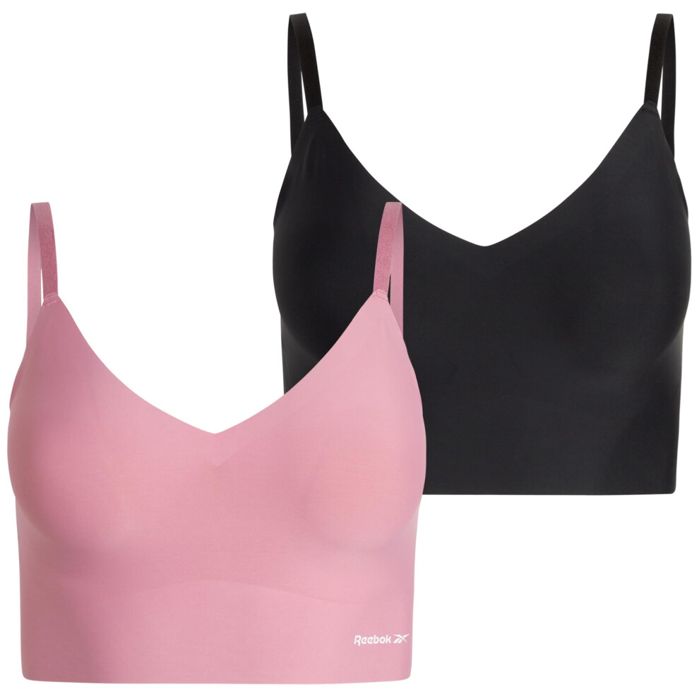 Reebok Women's Bra - Longline Bonded Performance Cami Bralette (2 Pack