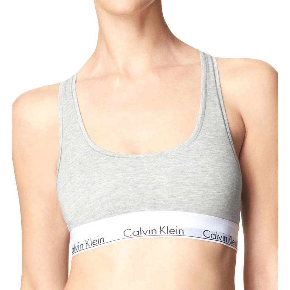 Calvin Klein Women's Modern Cotton Unlined Wireless Bralette  Grey Hea