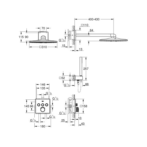 Grohe GROHE 34712000 Shower Set Mixer SmartControl  Chrome 2