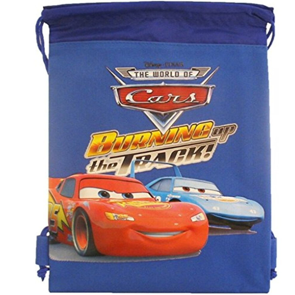 Disney Cars 10"" X 14"" Drawstring Backpack Heavy Duty Nylon Tote Bag