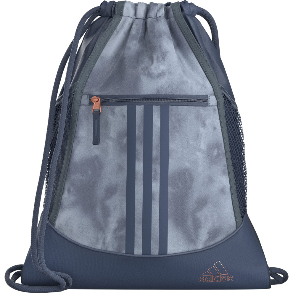 adidas Alliance Sackpack Drawstring Backpack Gym Bag  Blue Stone Wash/