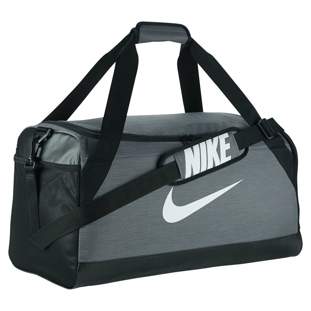 Nike Brasilia (Medium) Training Duffel Bag  Flint Grey/Black/White  On