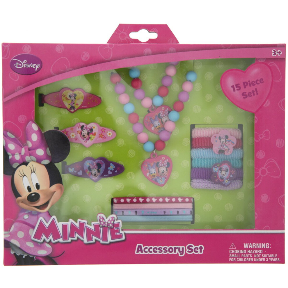 Disney Minnie ""Bowtique"" 15 Piece Accessory Box Set with Jewelry