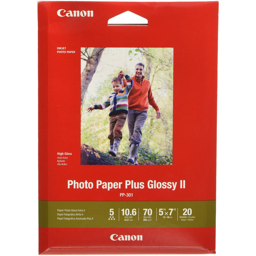 CanonInk 1432C002 Photo Paper Plus Glossy II 5"" x 7"" 20 Sheets