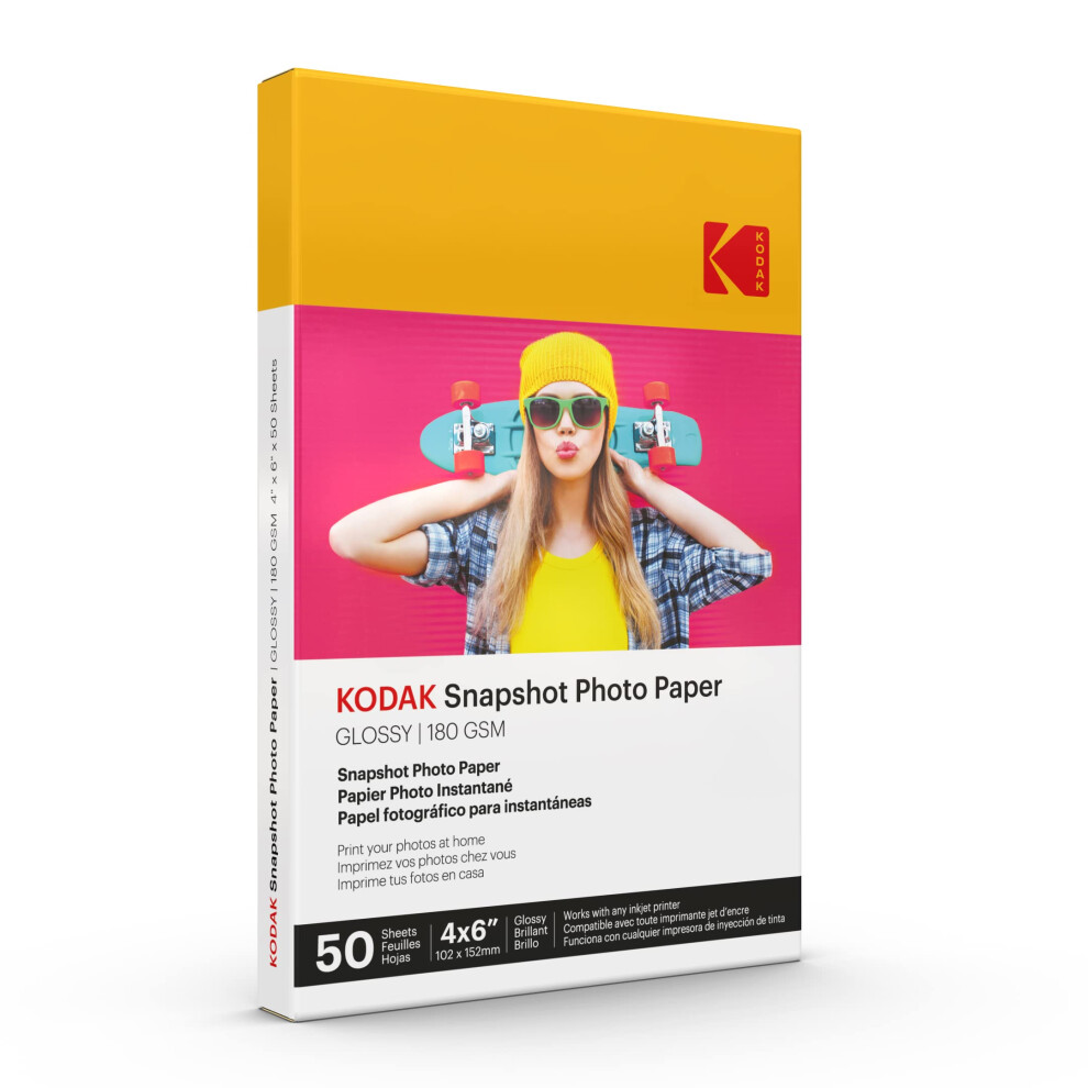 KODAK Photo Paper Gloss 4 X 6 SNAPSHOT 50 count  48lb-180 g/m 2-8.5MIL