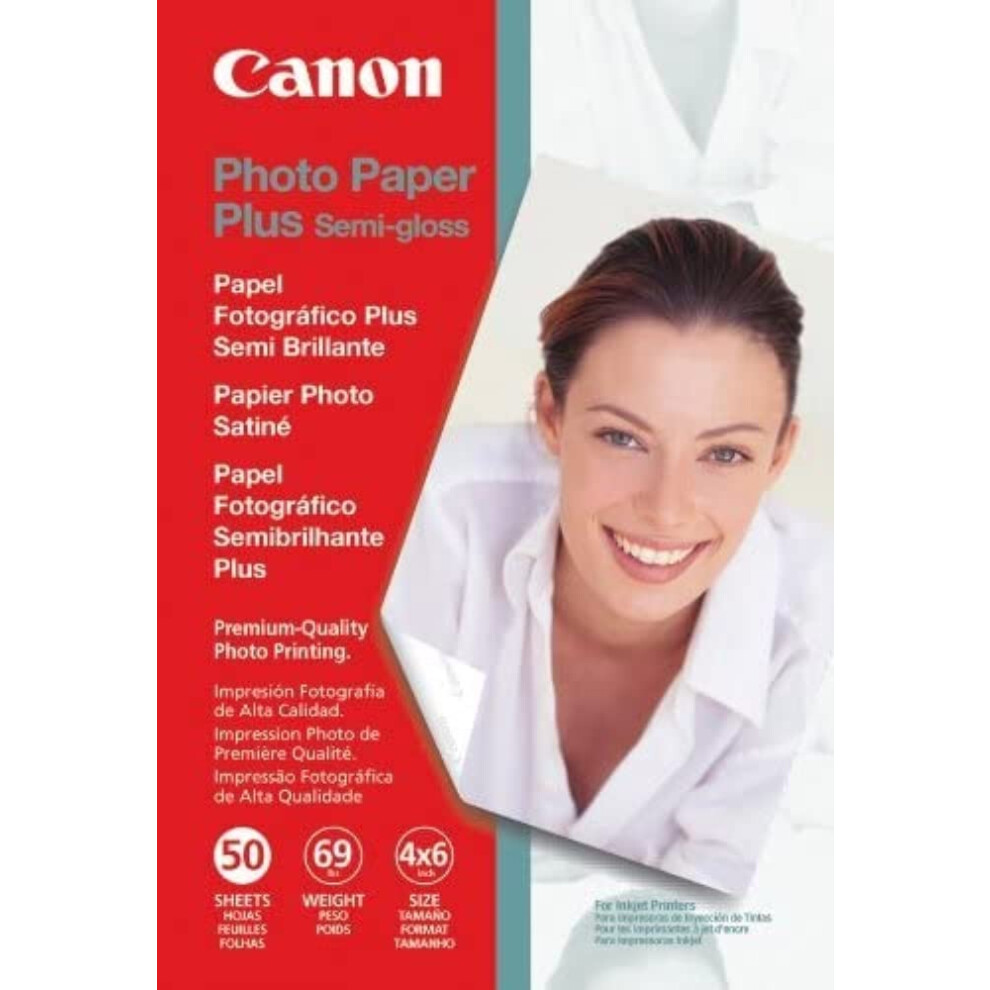 Canon Photo Paper Plus Semi-Gloss  4 x 6 Inches  50 Sheets (1686B014)