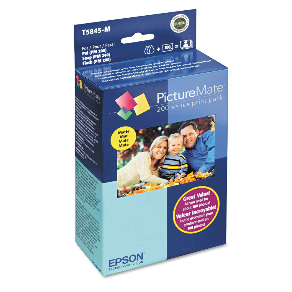 Epson T5845-M PictureMate Print Pack Includes Inkjet Cartridge  100 Sh