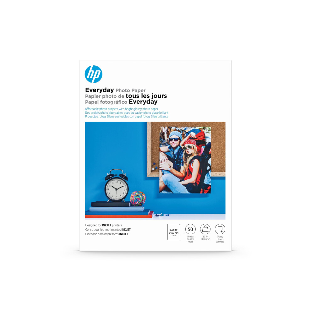 HP Q8723A Everyday Photo Paper  Glossy  8-1/2 x 11  50 Sheets/Pack