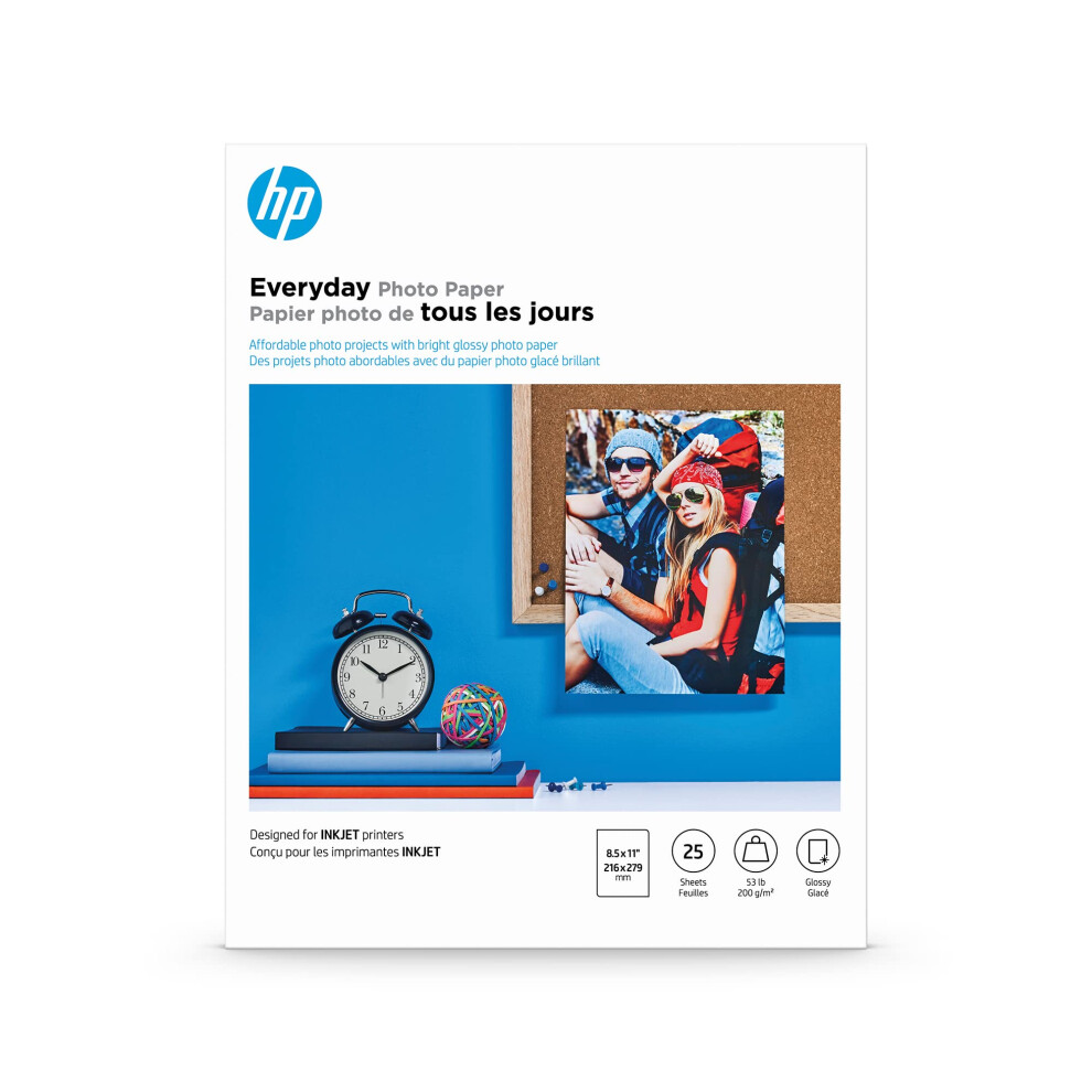 HP Everyday Photo Paper  Glossy  8.5x11 in  25 sheets (Q5498A)