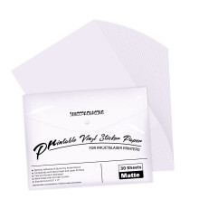 JANDJPACKAGING Print Vinyl voor Inkjet Printer - 30 Pack Matte Witte Stickervellen 8.5"x11"