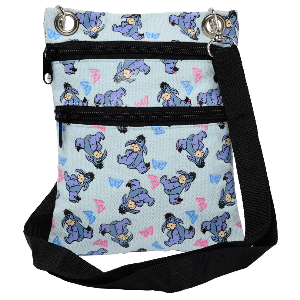 Disney Passport Crossbody Bag Eeyore Butterfly All Over Print (Light B