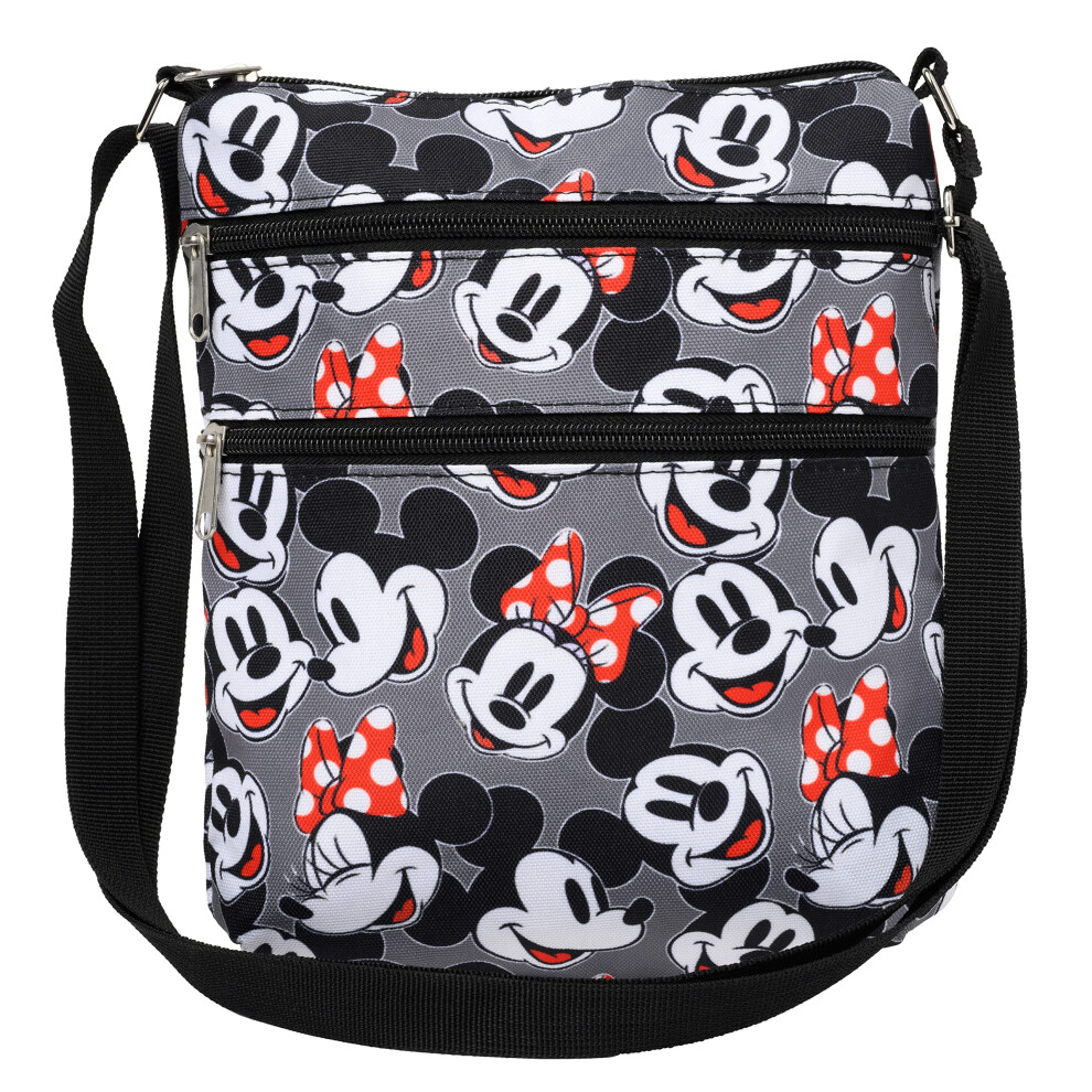 Disney Crossbody Bag Mickey & Minnie Mouse All Over Print Travel Passp