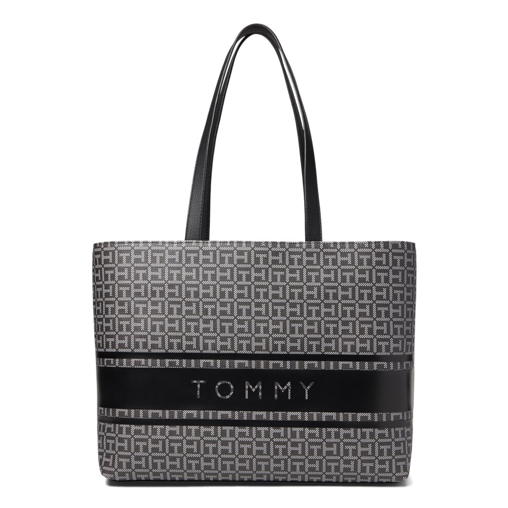 Tommy Hilfiger Birdie II Tote Coated Square Monogram Grey Tonal One Si