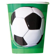Multicolor 3D Soccer Vibrant Paper Cups - 9oz (8 Ct) - Eco-Friendly Dr