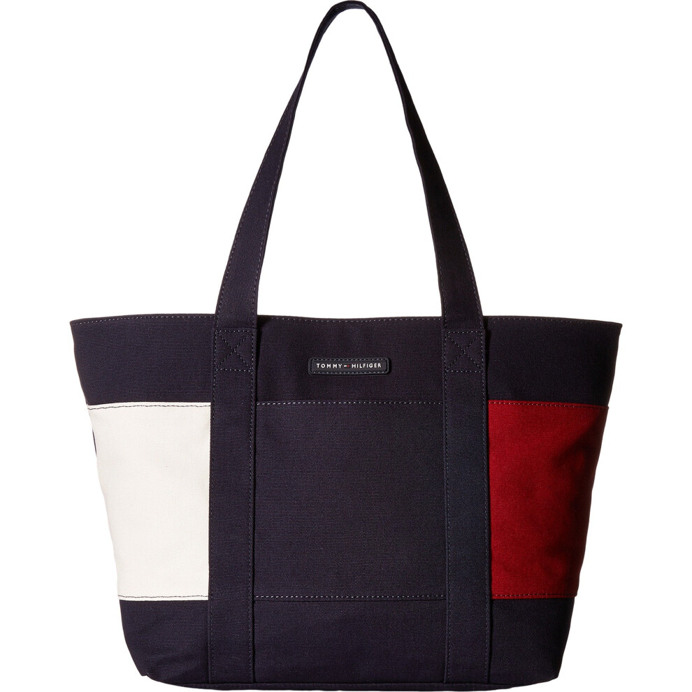 Tommy Hilfiger womens Canvas Tote Shoulder Handbag  Navy  One Size US