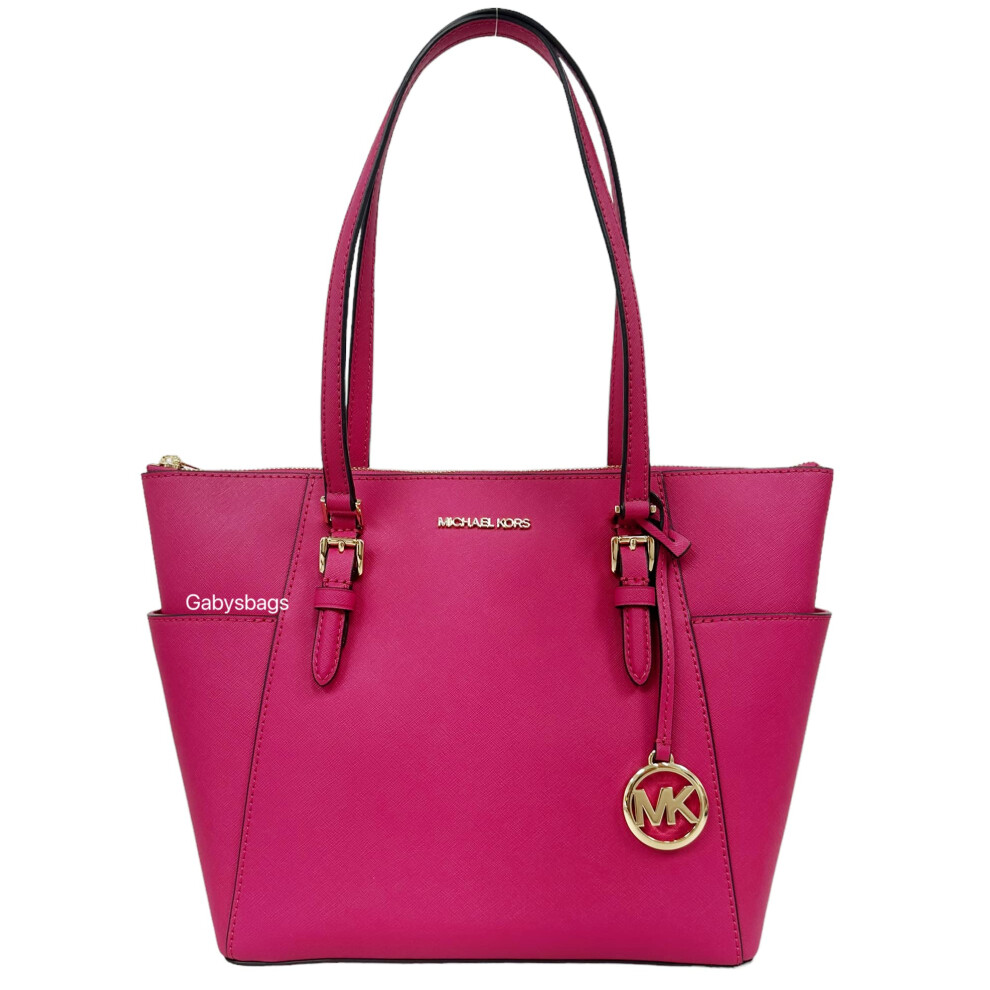 Michael Kors Charlotte Large Top Zip Tote (Carmine)