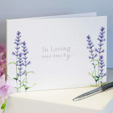 Thoughts of You Book of Condolence Funeral Guest Memorial Book - in Lo