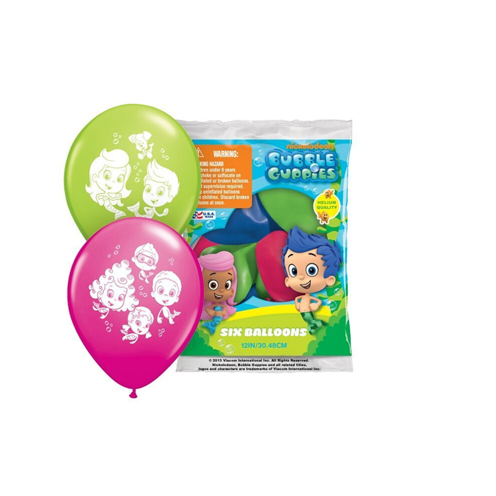 Pioneer National Latex Bubble Guppies 12"" Latex Balloons  6 Count