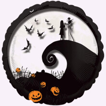Anagram The Nightmare Before Christmas Jumbo Panoramic Balloon Jack og Sally See-Thru Front 28""""