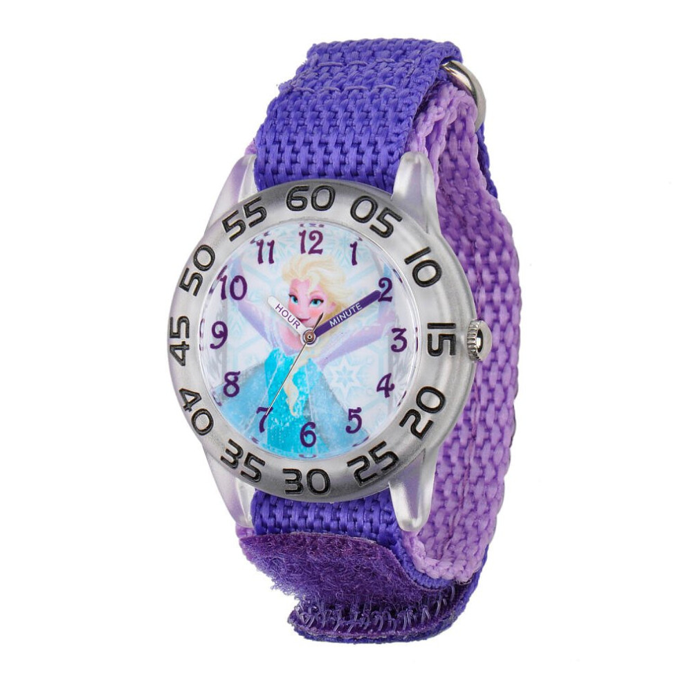 Disney Frozen Kids' Plastic Time Teacher Analog Quartz Nylon Strap Wat