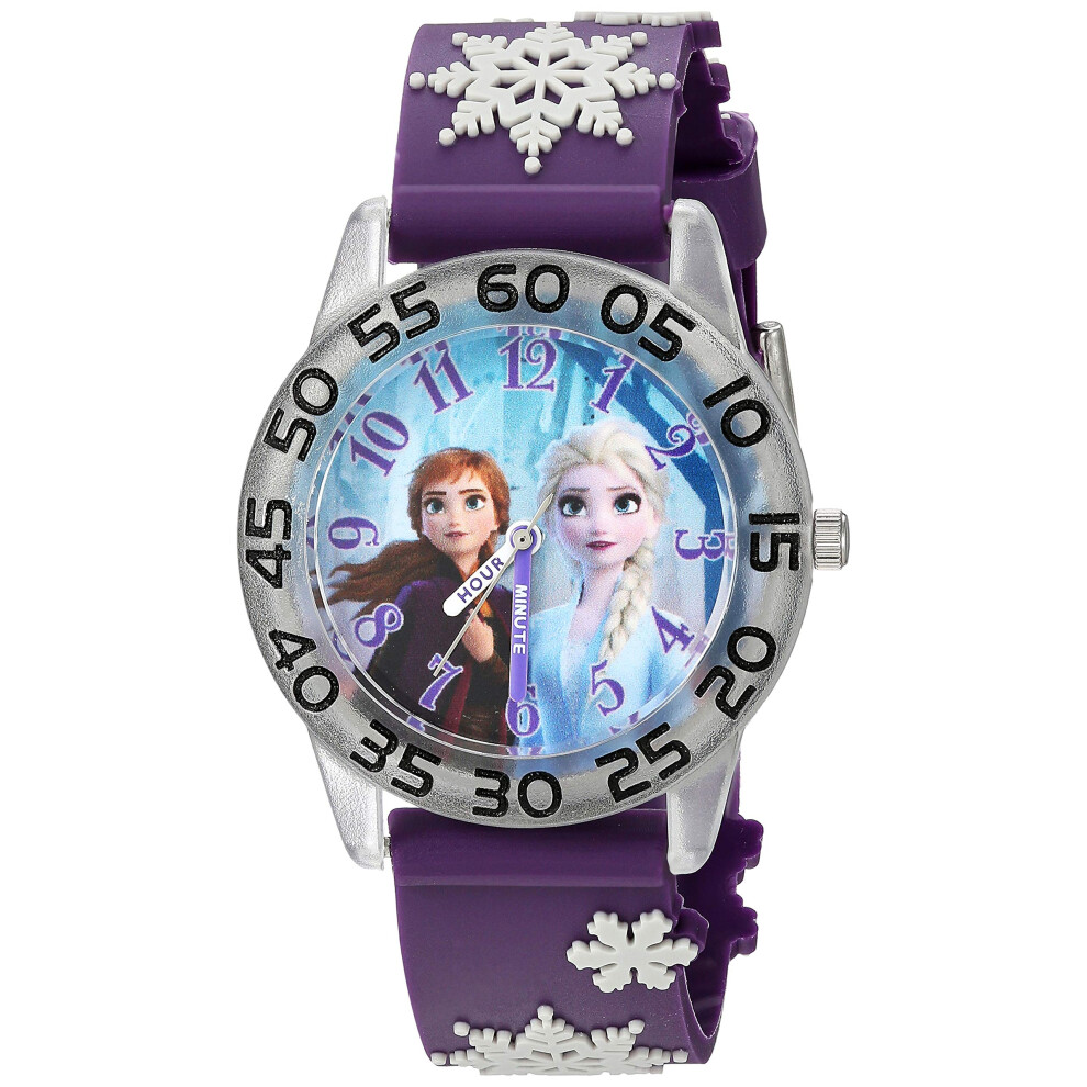 Disney Frozen Kids' Plastic Time Teacher Analog Quartz 3D Strap Watch