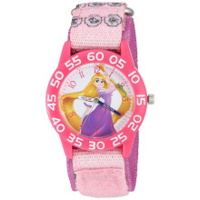Disney Mädchen 'Rapunzel' Quarz-Uhr aus Kunststoff und Nylon, Farbe: Lila (Modell: W002967)