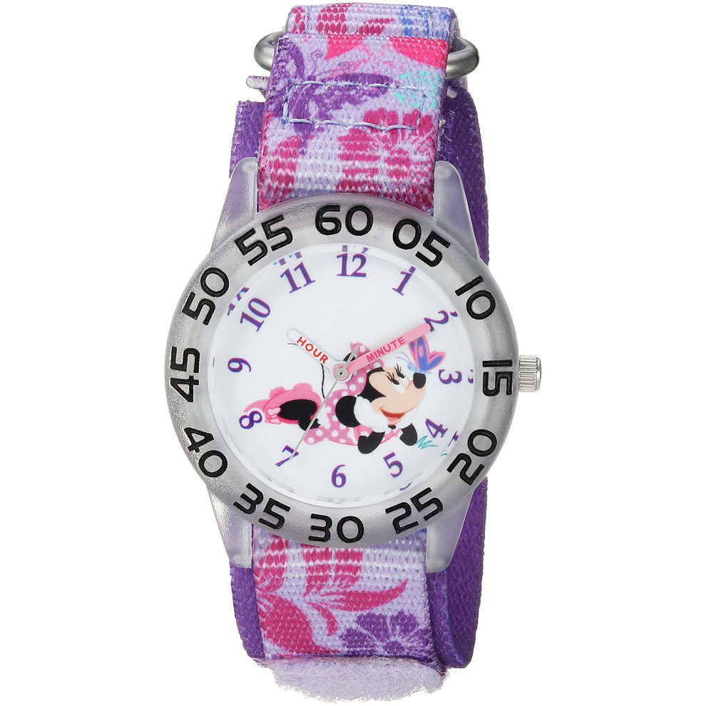 Disney Minnie Mouse Kids' Plastic Time Teacher Analog Quartz Nylon Str