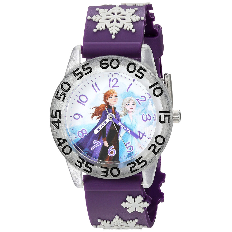 Disney Frozen Kids' Plastic Time Teacher Analog Quartz 3D Strap Watch