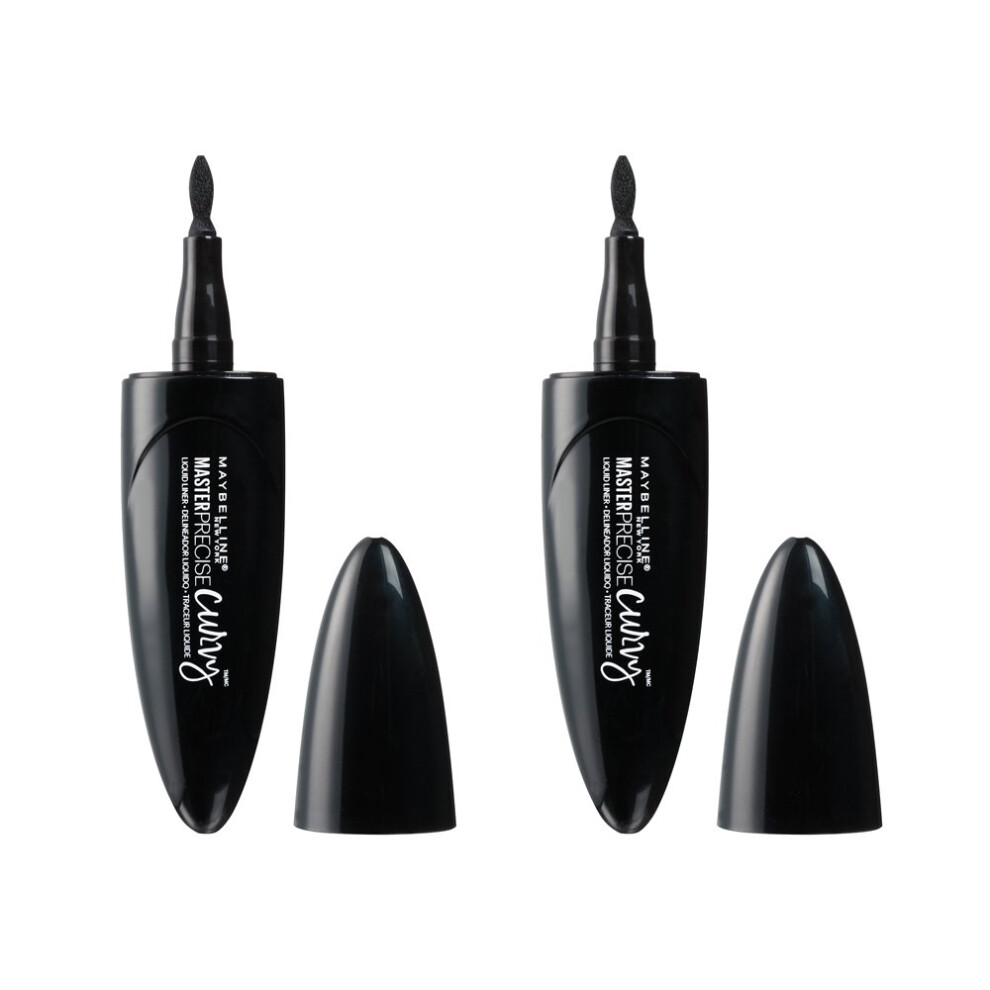 Maybelline New York Master Precise Curvy  Black  2 Count