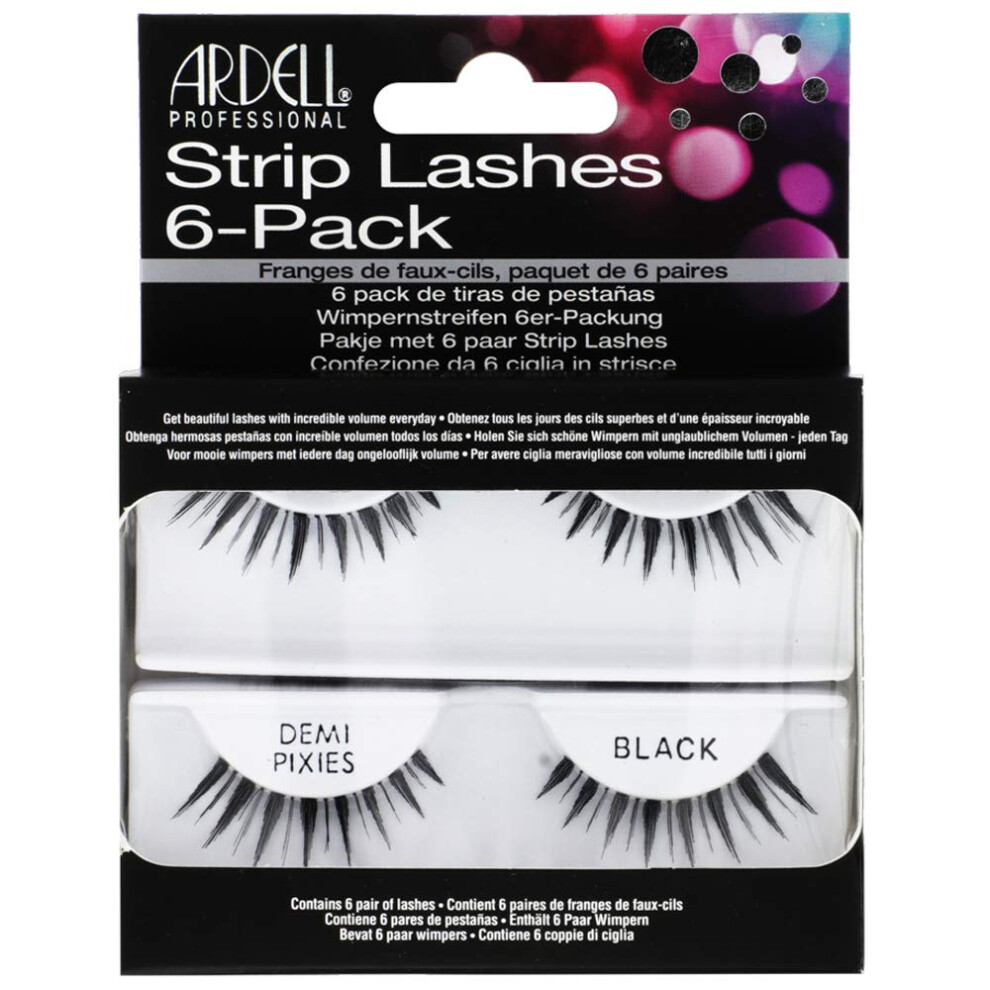 Ardell Natural Demi Pixies Black False Strip Lashes  6 pairs x 1 pack