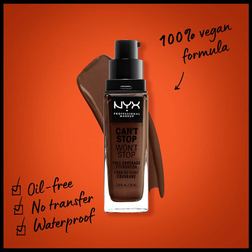NYX Professional Makeup NYX PROFESSIONAL MAKEUP Can't Stop Won't Stop Foundation, 24h Full Coverage Matte - Warm Walnut 1