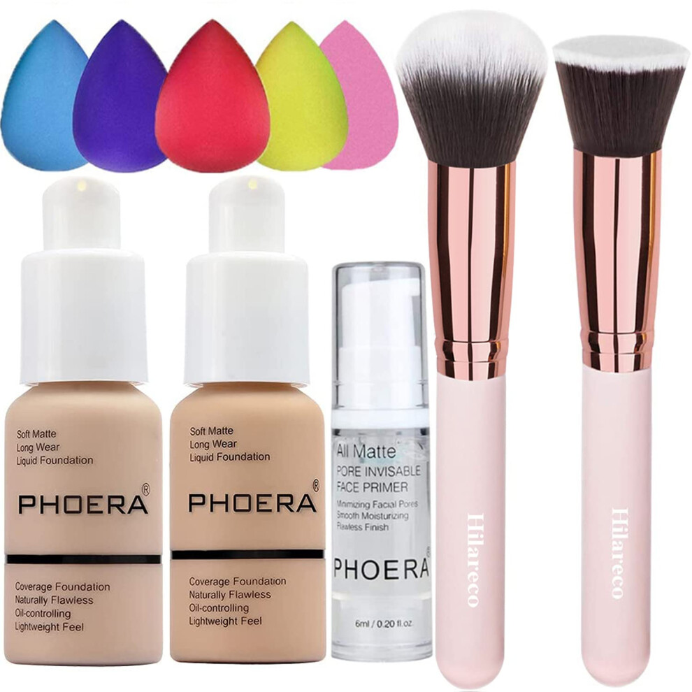 Hilareco Phoera Foundation 102 And 104 & Face Primer Liquid Full Coverage Found